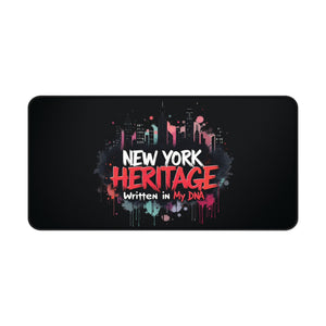 New York Heritage Desk Mat in 16" × 32" by Genealogy Keepsakes