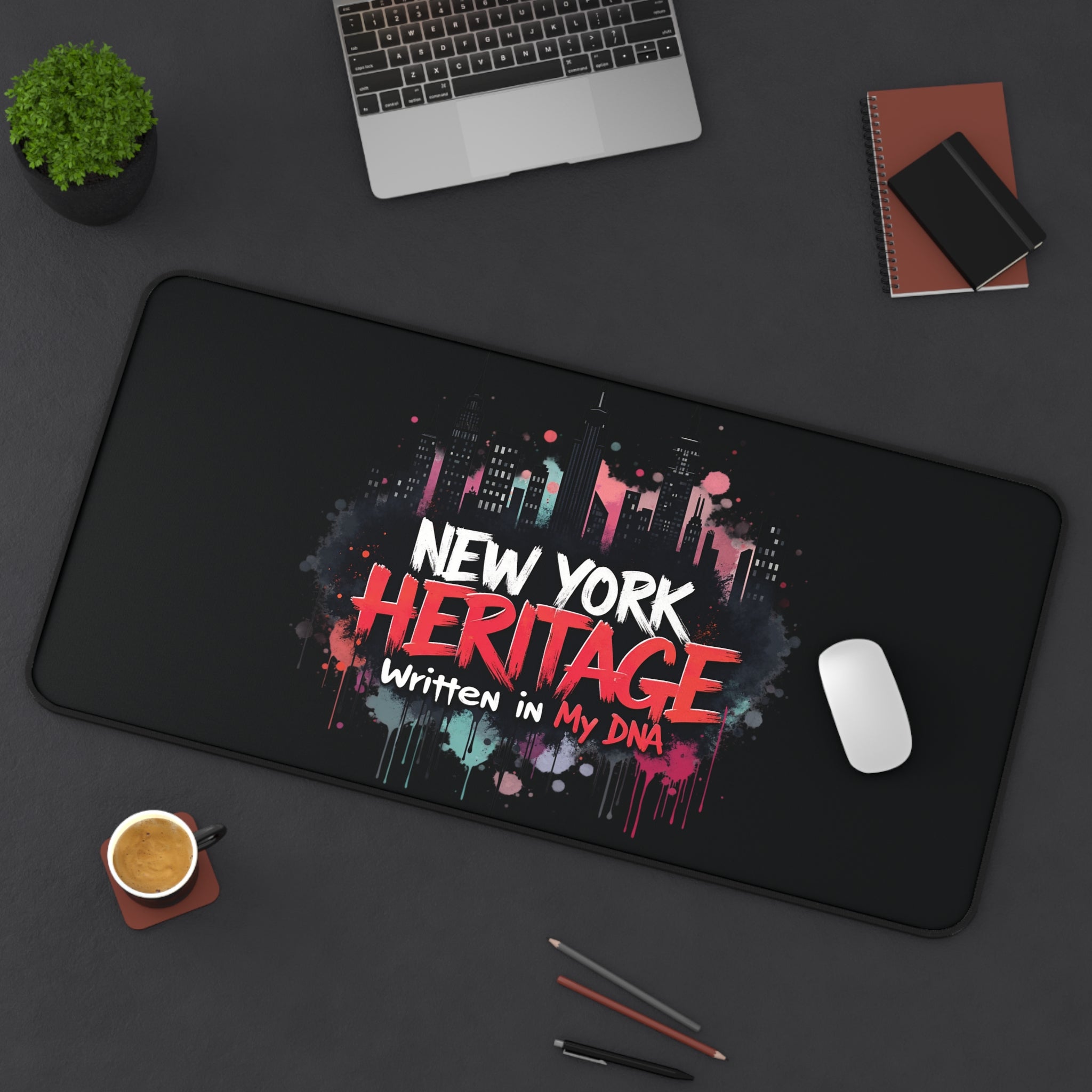 New York Heritage Desk Mat in by Genealogy Keepsakes