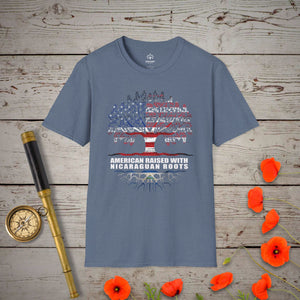 Nicaraguan Roots T-Shirt - Genealogy Keepsakes Custom Genealogy Gift - Heather Indigo S