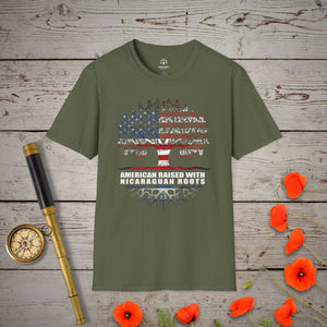 Nicaraguan Roots T-Shirt - Genealogy Keepsakes Custom Genealogy Gift - Military Green S