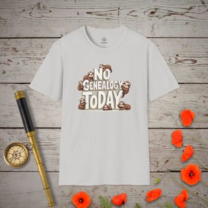 No Genealogy Today T-Shirt in Ice Grey by Genealogy Keepsakes