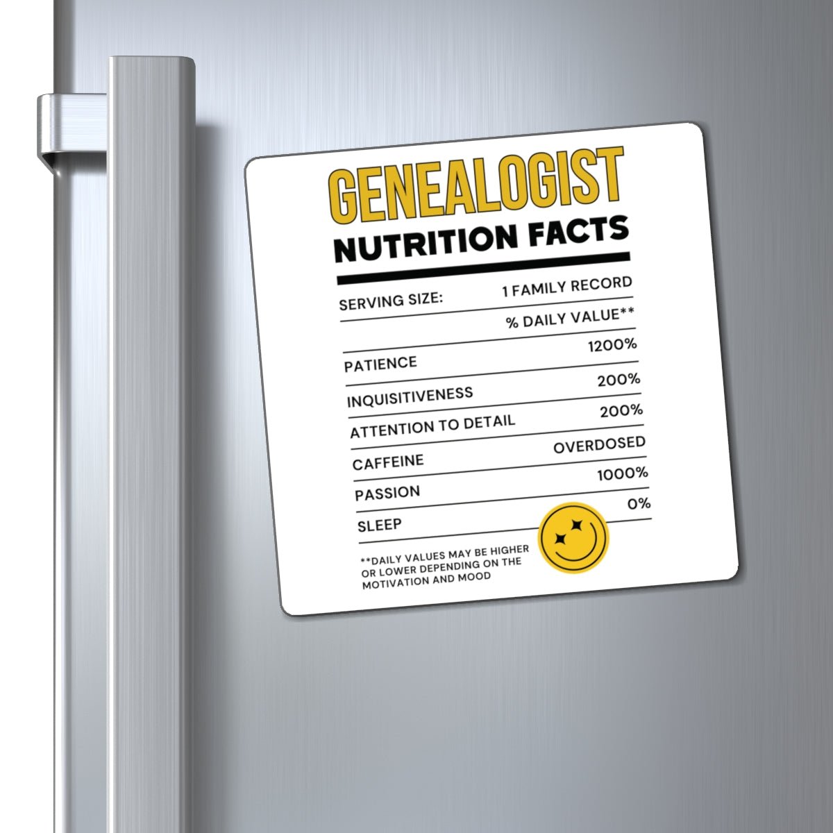 Nutrition Facts Refrigerator Magnet in by Genealogy Keepsakes