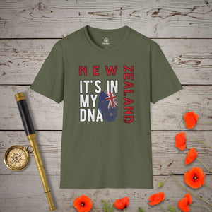 NZ - It's In My DNA T-Shirt in Military Green by Genealogy Keepsakes