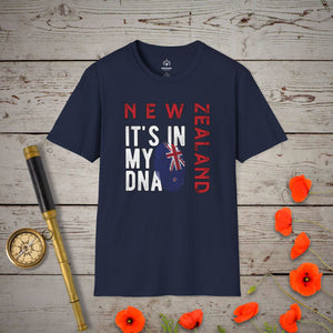NZ - It's In My DNA T-Shirt in Navy by Genealogy Keepsakes