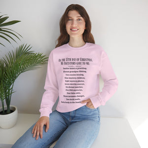 On The 12th Day of Christmas Sweatshirt in by Genealogy Keepsakes