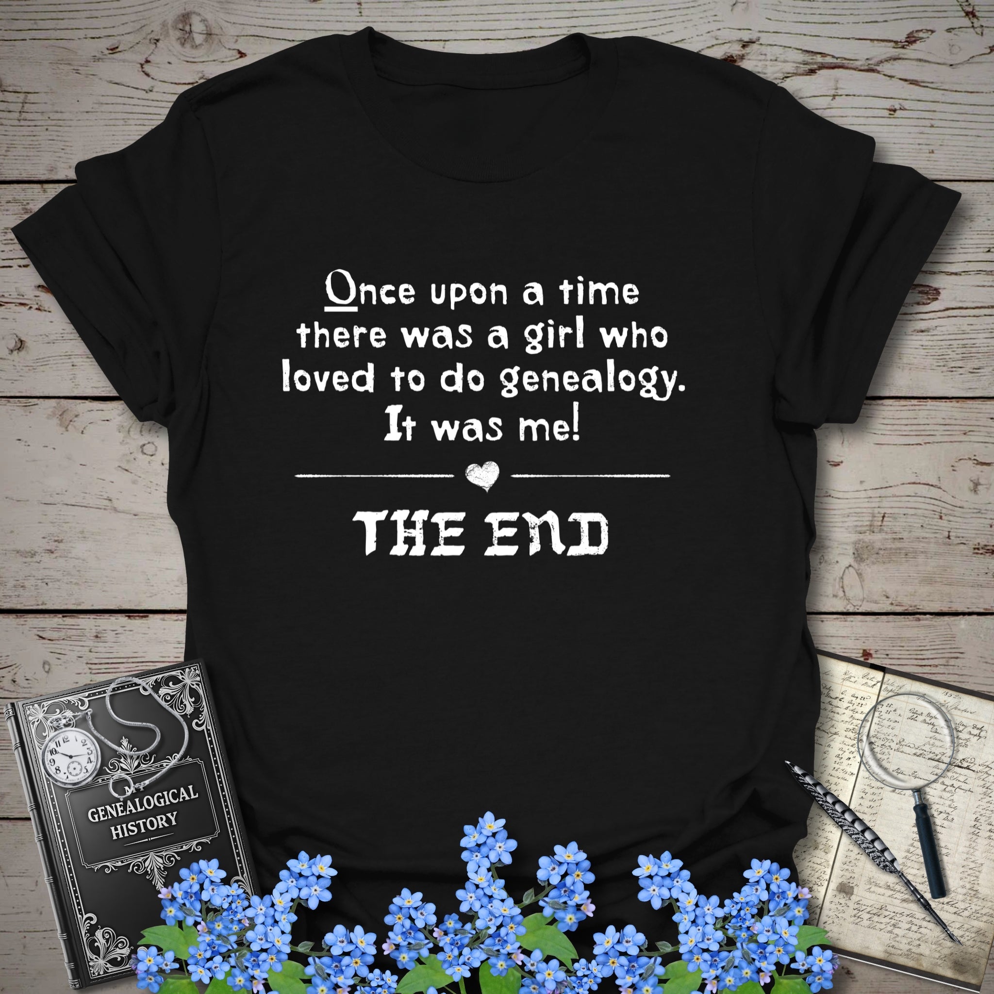 Once-Upon-A-Time T-Shirt in Black by Genealogy Keepsakes