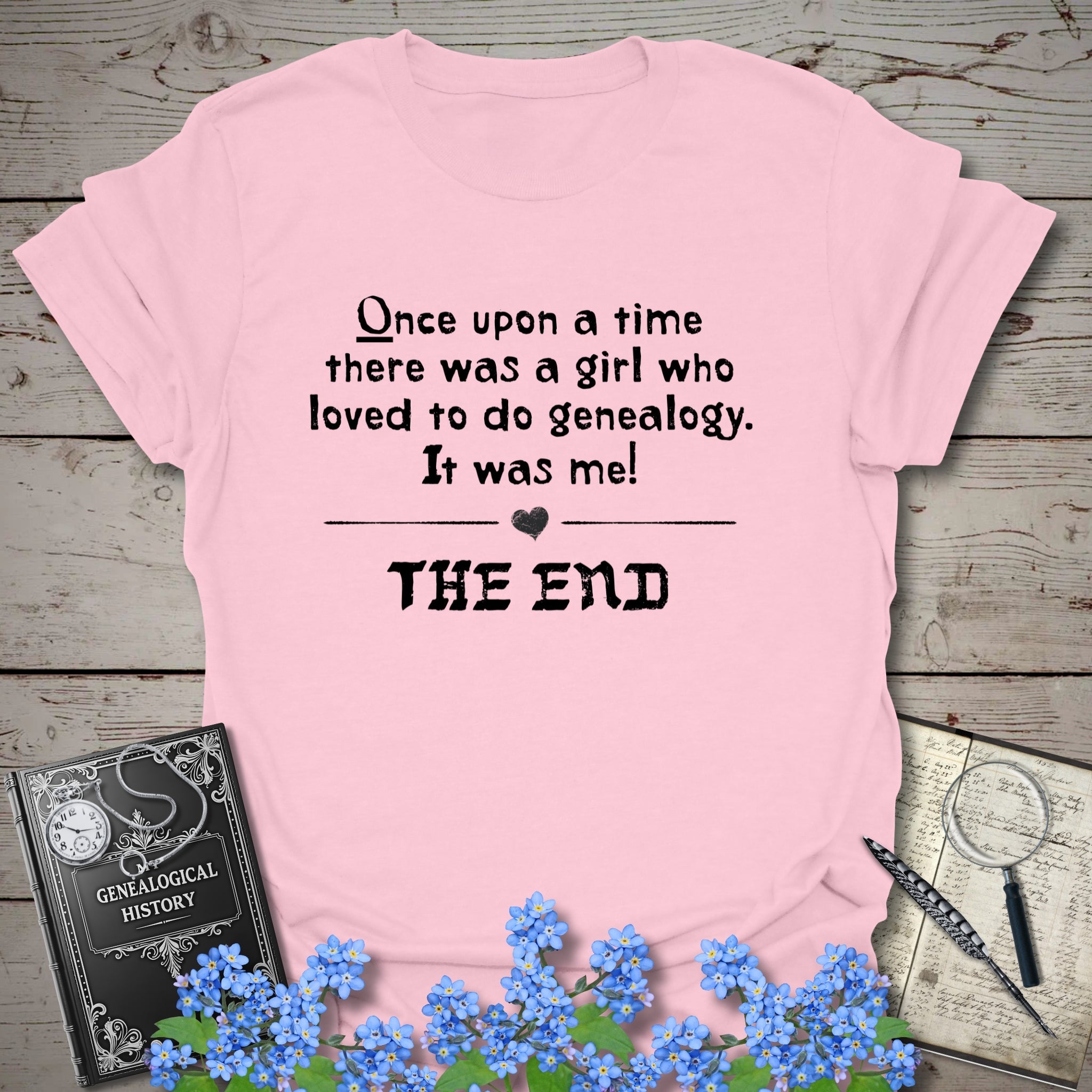 Once-Upon-A-Time T-Shirt in Light Pink by Genealogy Keepsakes