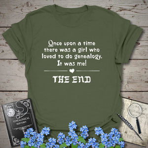 Once-Upon-A-Time T-Shirt in Military Green by Genealogy Keepsakes