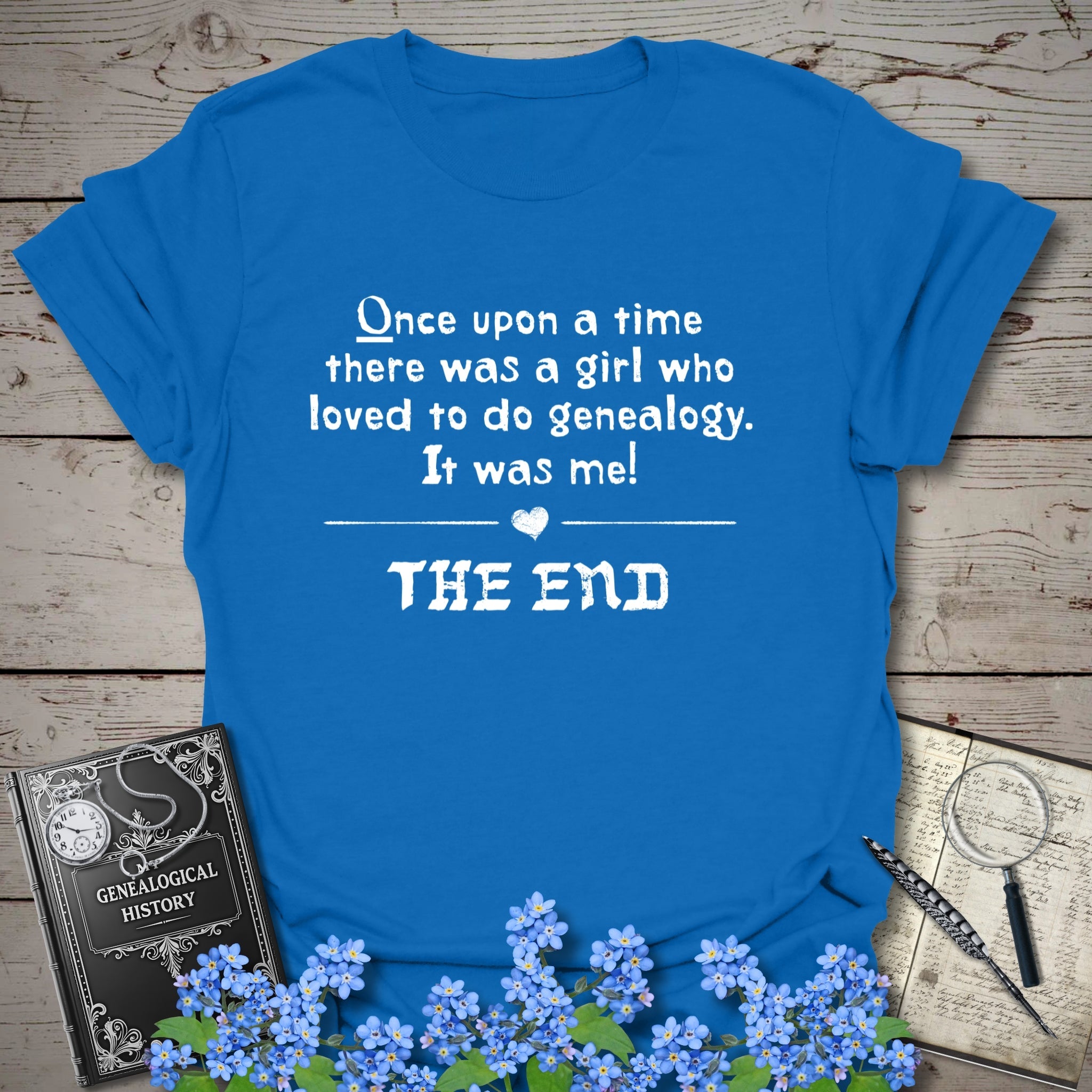 Once-Upon-A-Time T-Shirt in Royal by Genealogy Keepsakes