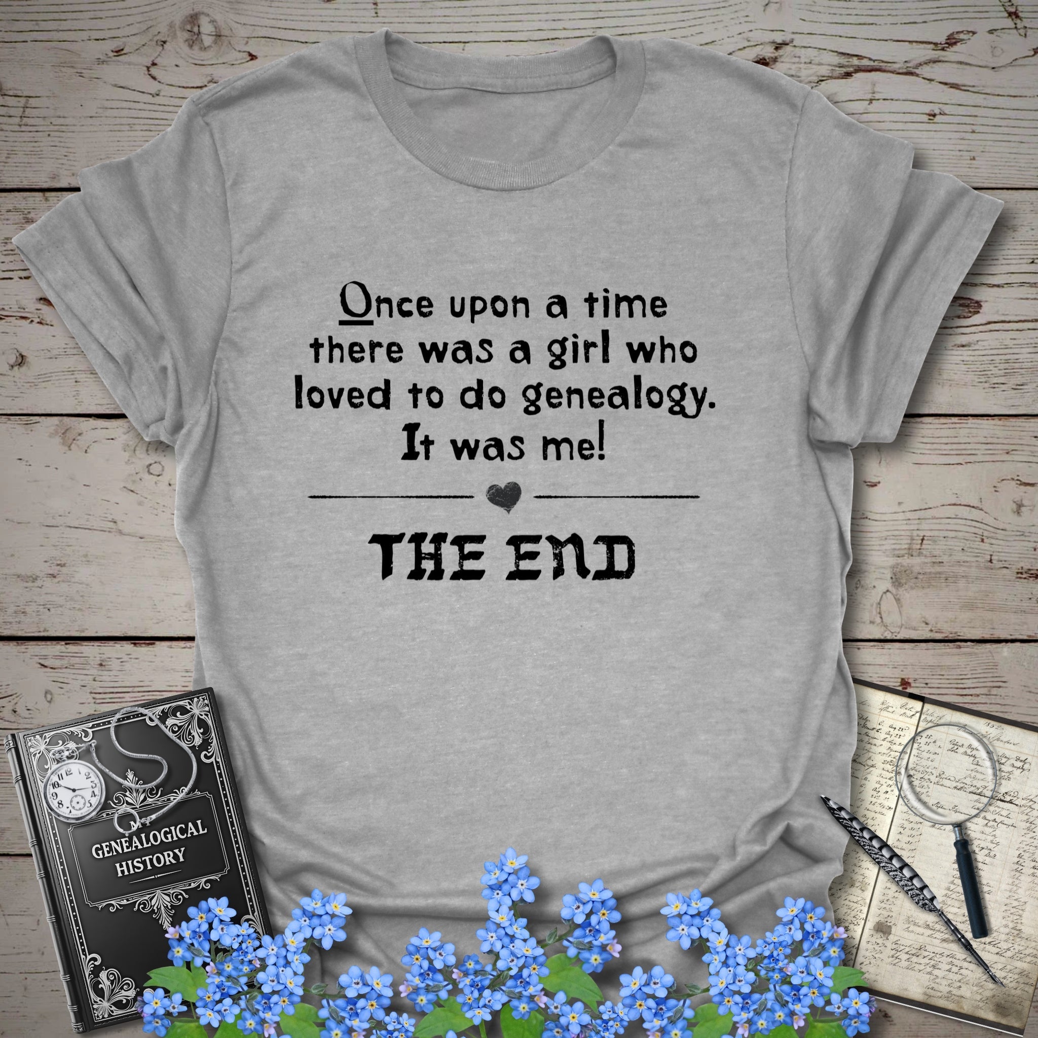 Once-Upon-A-Time T-Shirt in Sport Grey by Genealogy Keepsakes