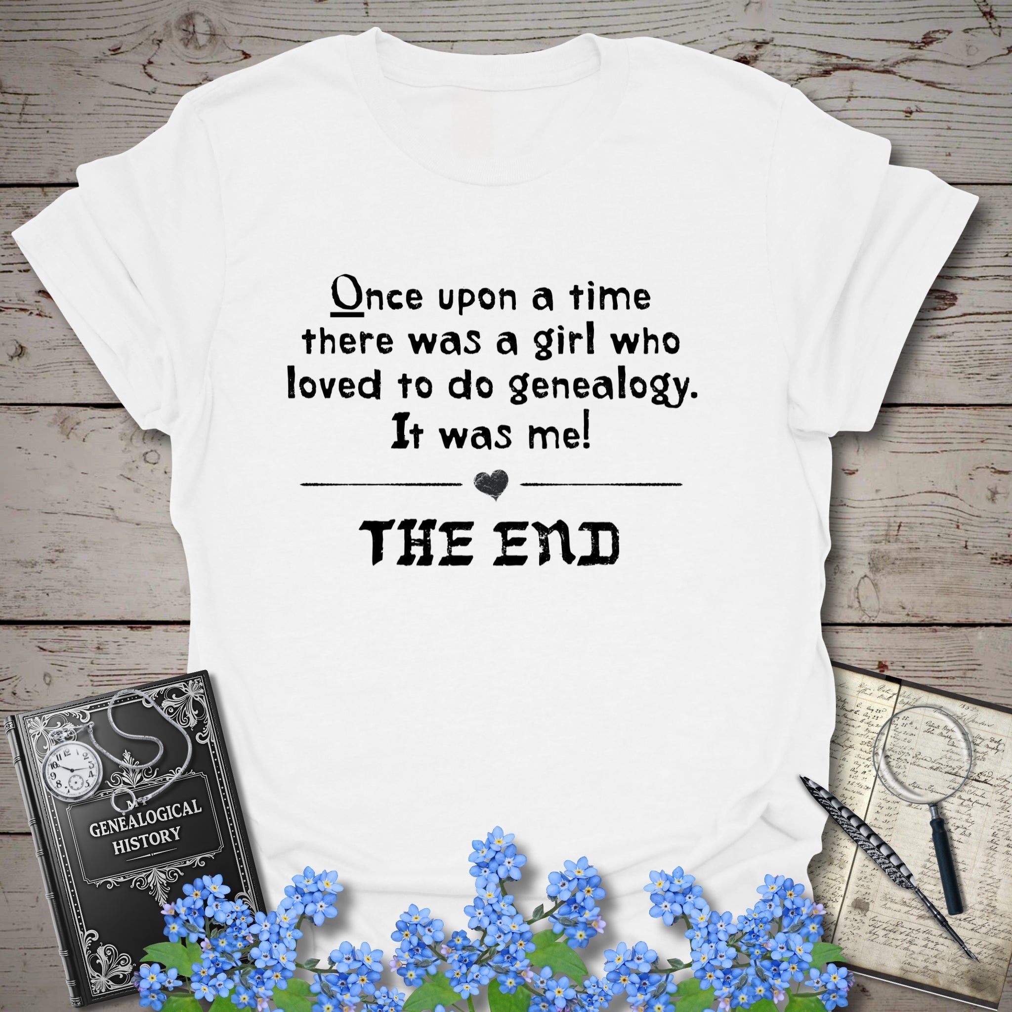 Once-Upon-A-Time T-Shirt in White by Genealogy Keepsakes