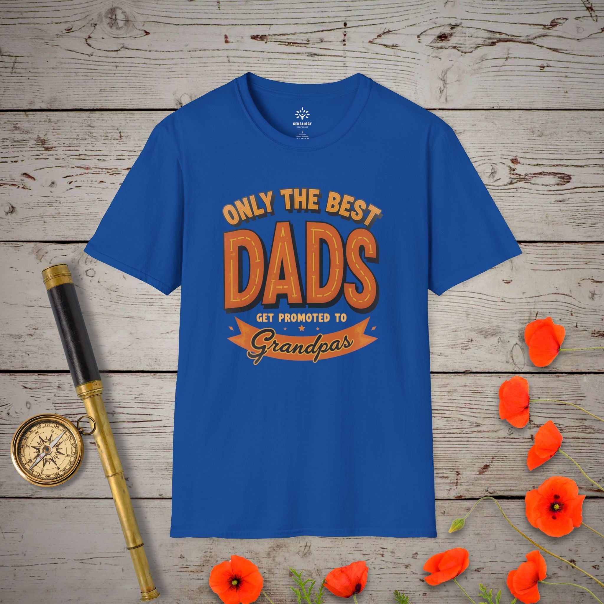 Only the Best Dads T-Shirt in Royal by Genealogy Keepsakes