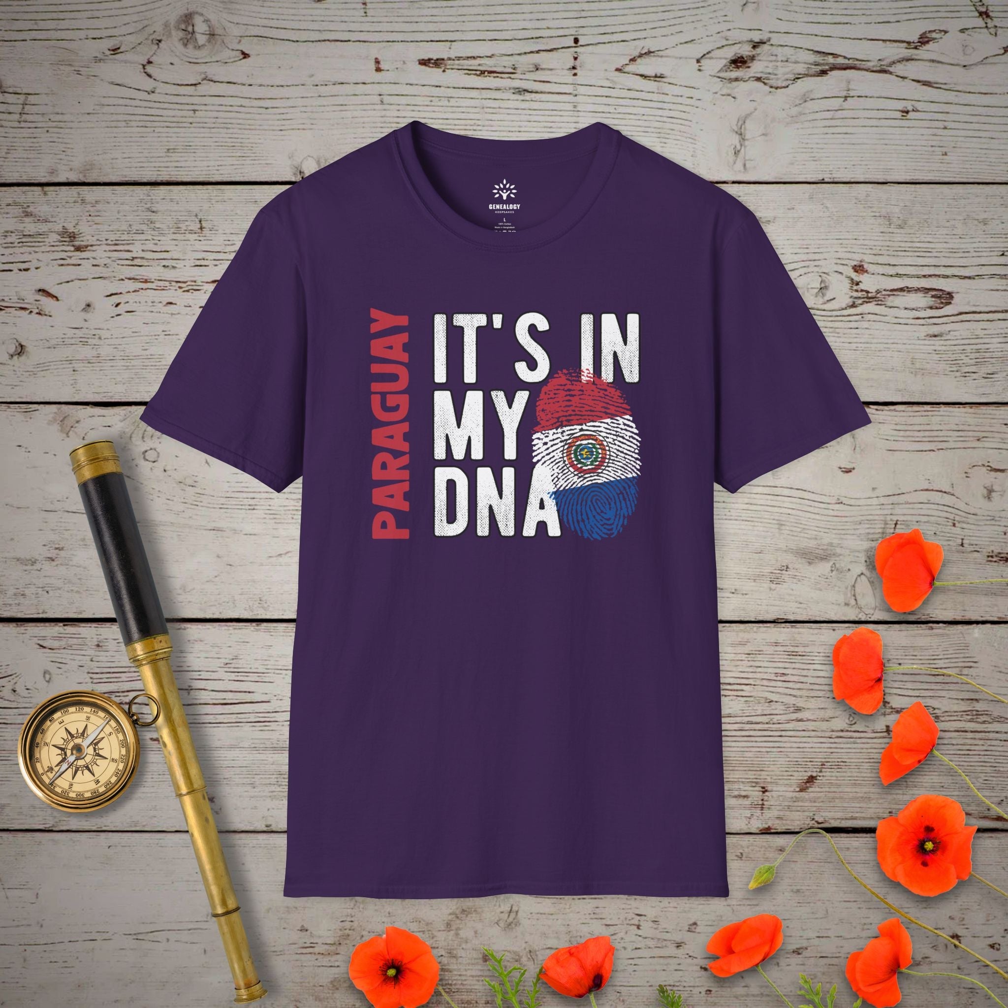 Paraguay – It's In My DNA T-Shirt in Purple by Genealogy Keepsakes