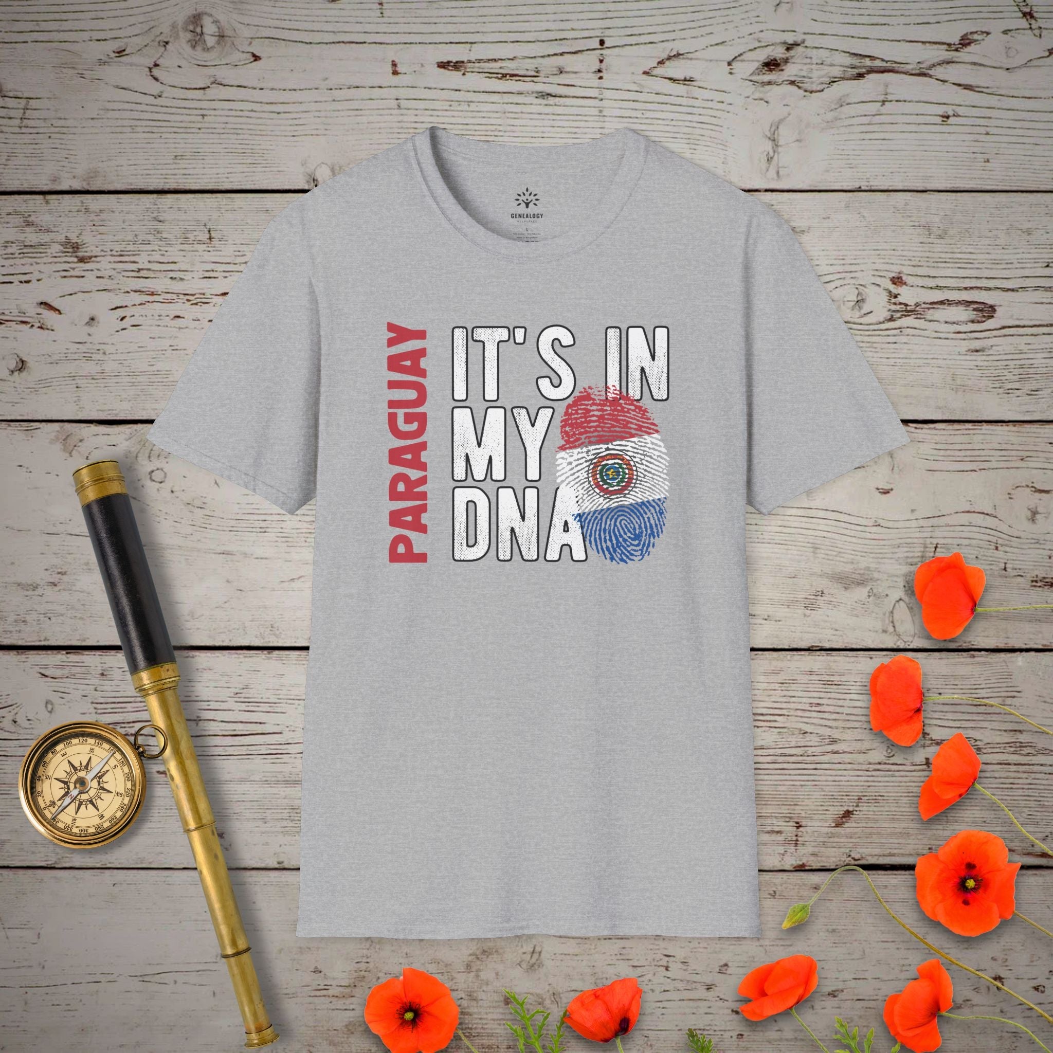Paraguay – It's In My DNA T-Shirt in Sport Grey by Genealogy Keepsakes