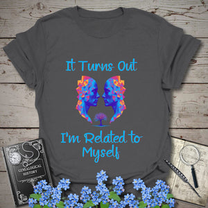 Related To Myself T-Shirt in Charcoal by Genealogy Keepsakes