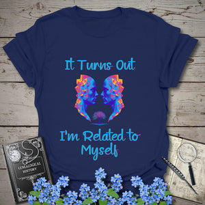 Related To Myself T-Shirt in Navy by Genealogy Keepsakes