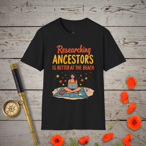 Researching Ancestors T-Shirt - Genealogy Keepsakes Custom Genealogy Gift - Black S