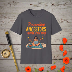 Researching Ancestors T-Shirt - Genealogy Keepsakes Custom Genealogy Gift - Charcoal S