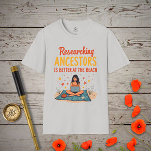 Researching Ancestors T-Shirt - Genealogy Keepsakes Custom Genealogy Gift - Ice Grey S