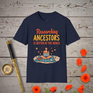Researching Ancestors T-Shirt - Genealogy Keepsakes Custom Genealogy Gift - Navy S