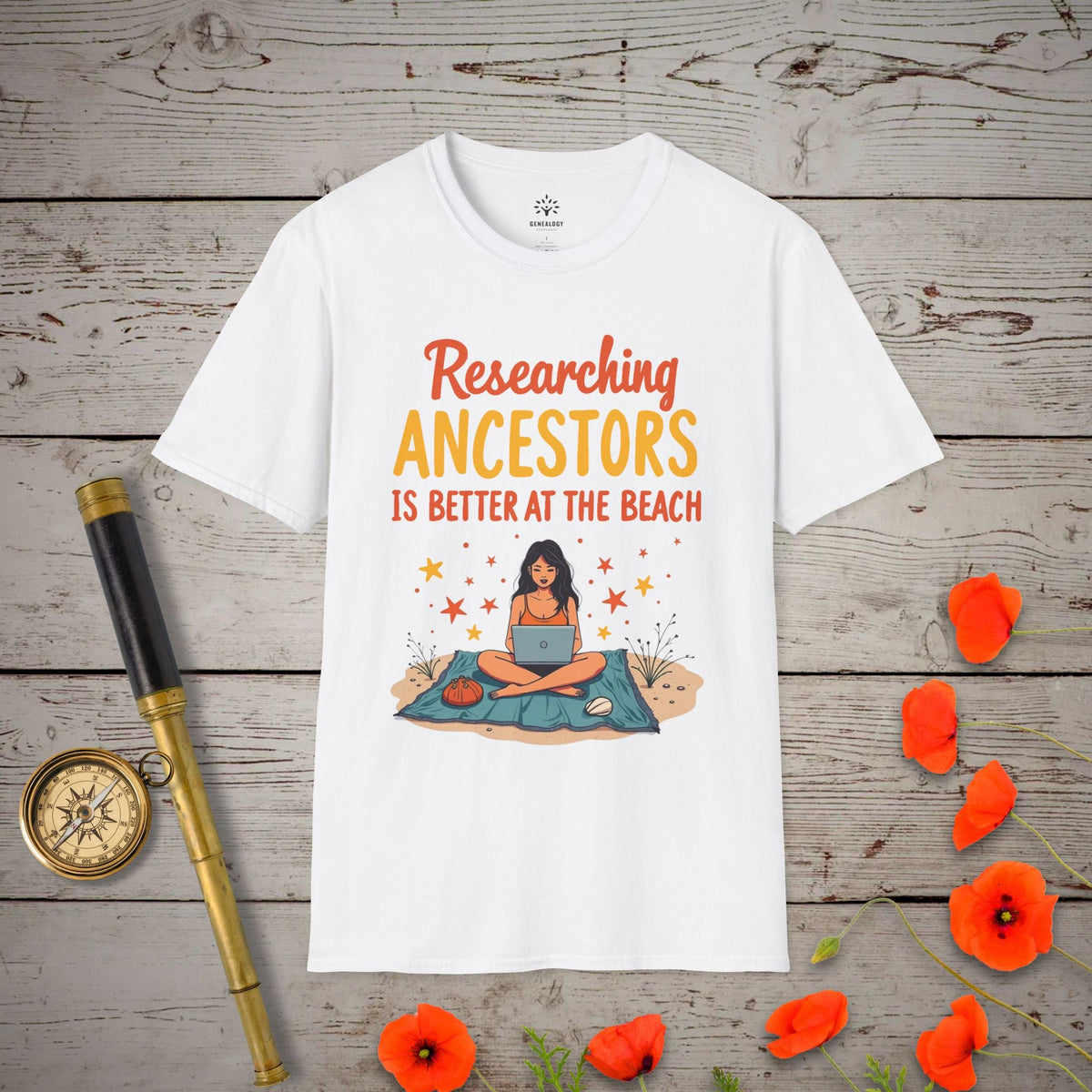 Researching Ancestors T-Shirt - Genealogy Keepsakes Custom Genealogy Gift - White S