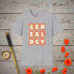 Retro Genealogy Blocks T-Shirt - Genealogy Keepsakes Custom Genealogy Gift - Sport Grey S