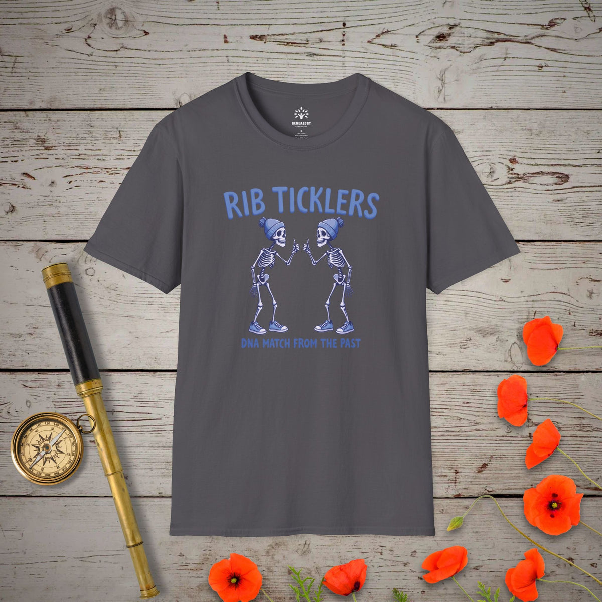 Rib Ticklers T-Shirt - Genealogy Keepsakes Custom Genealogy Gift - Charcoal S