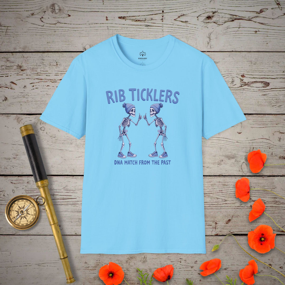 Rib Ticklers T-Shirt - Genealogy Keepsakes Custom Genealogy Gift - Sky S