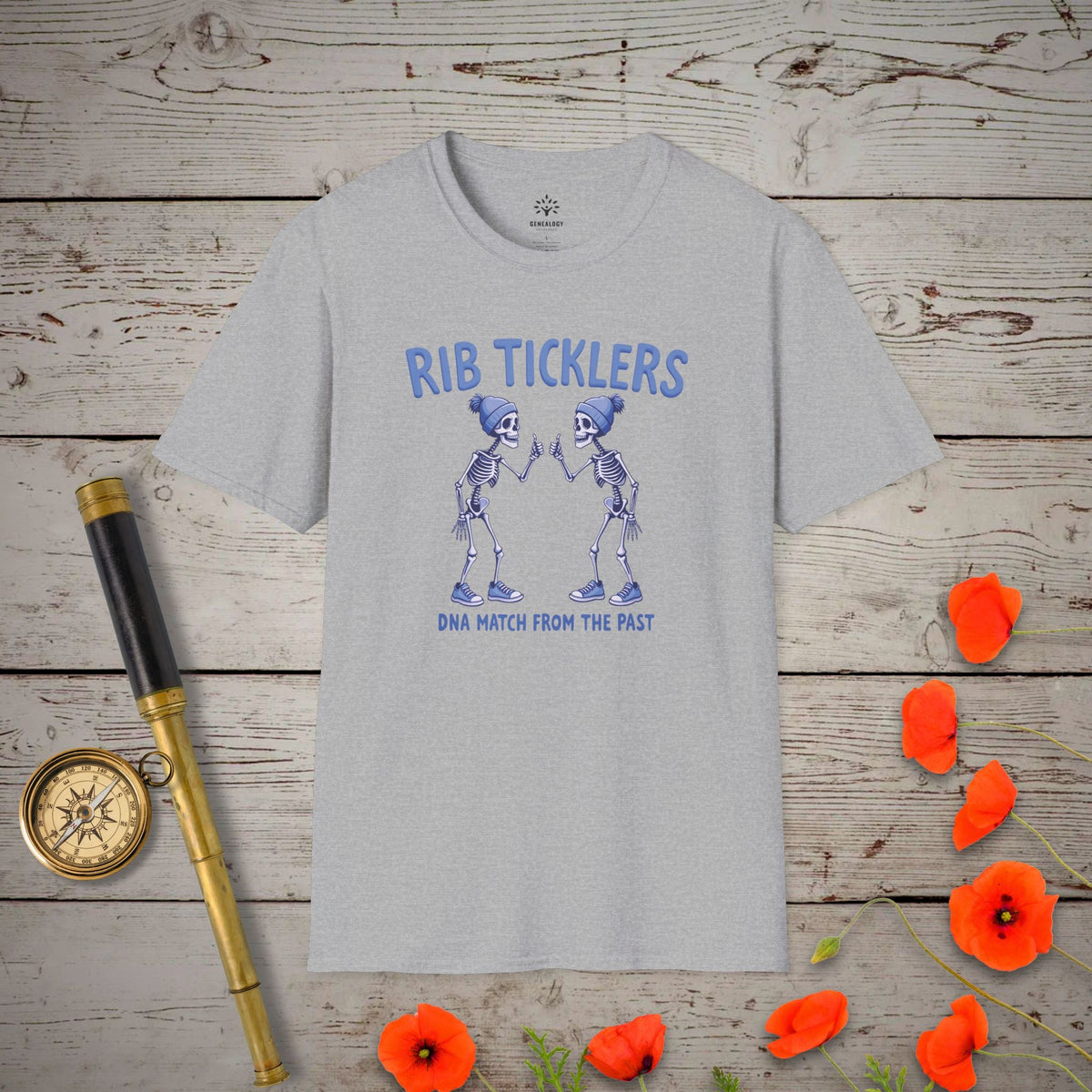 Rib Ticklers T-Shirt - Genealogy Keepsakes Custom Genealogy Gift - Sport Grey S