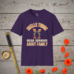 Skelle Twins T-Shirt in Purple by Genealogy Keepsakes