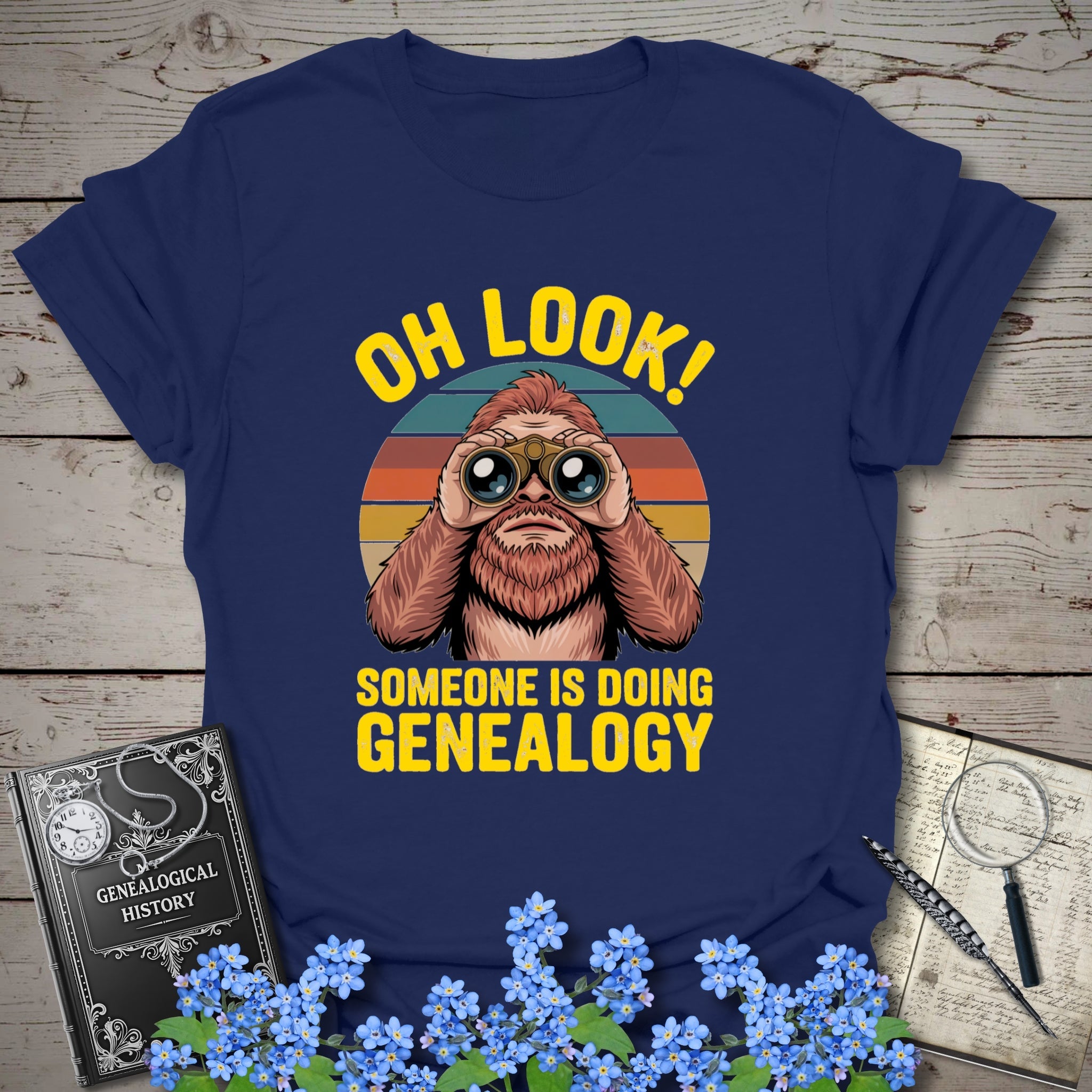 Someone Is Doing Genealogy T-Shirt in Navy by Genealogy Keepsakes
