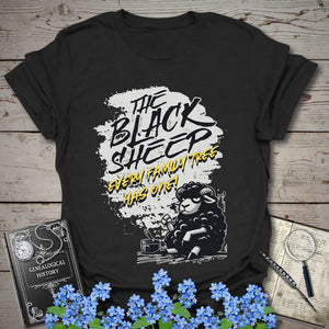 The Black Sheep T-Shirt - Genealogy Keepsakes Custom Genealogy Gift - Black S
