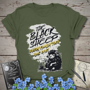 The Black Sheep T-Shirt - Genealogy Keepsakes Custom Genealogy Gift - Military Green S