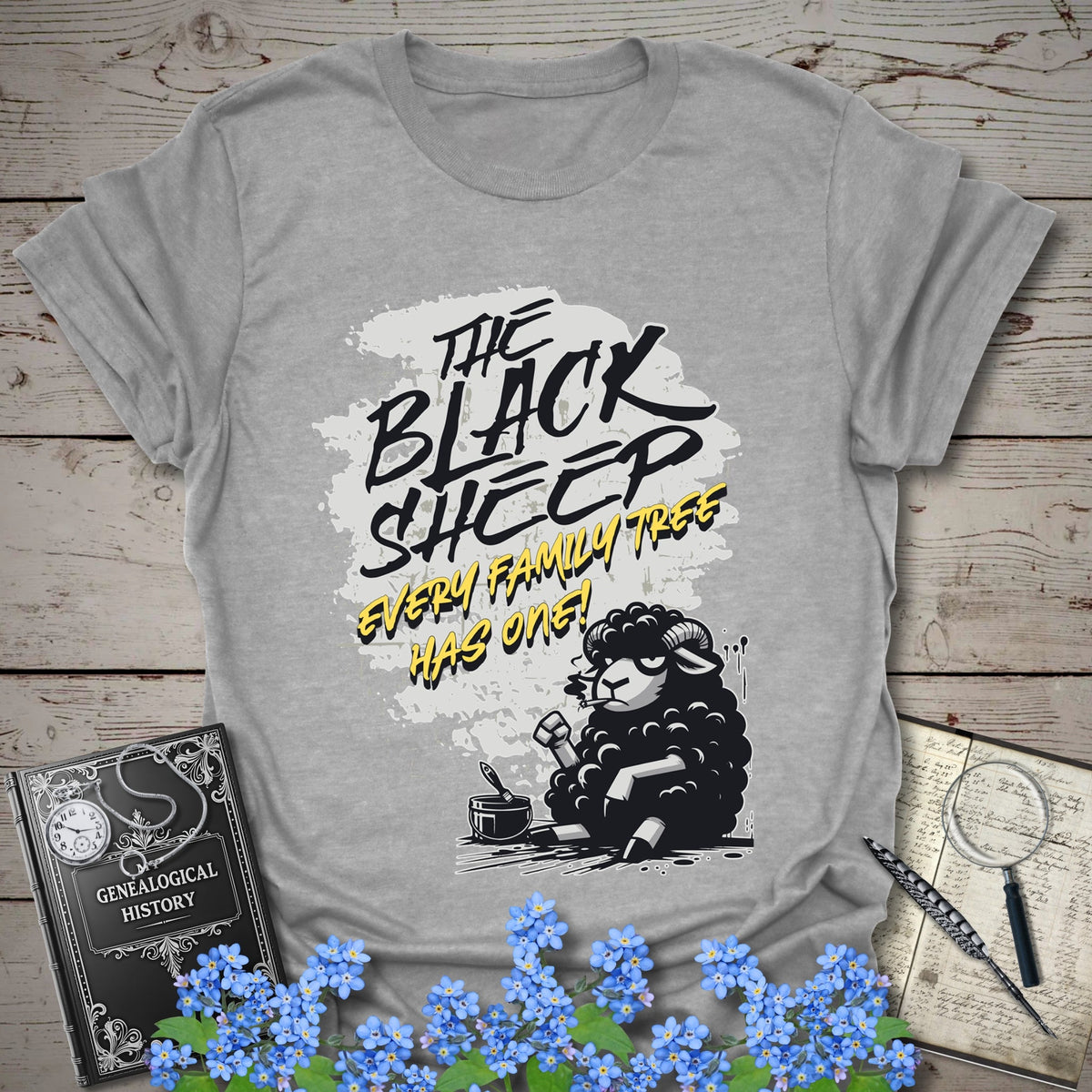 The Black Sheep T-Shirt - Genealogy Keepsakes Custom Genealogy Gift - Sport Grey S