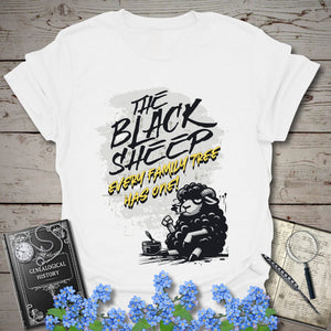 The Black Sheep T-Shirt - Genealogy Keepsakes Custom Genealogy Gift - White S