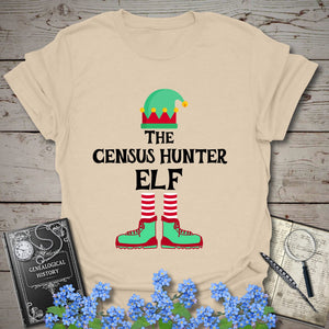 The Census Hunter Elf T-Shirt in Sand by Genealogy Keepsakes