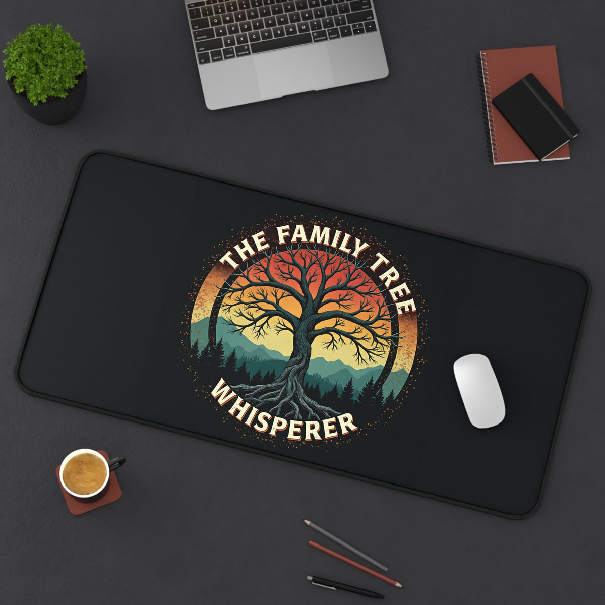 The Family Tree Whisperer Desk Mat - Genealogy Keepsakes Custom Genealogy Gift - 16" × 32"