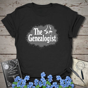 The Genealogist T-Shirt in Black by Genealogy Keepsakes