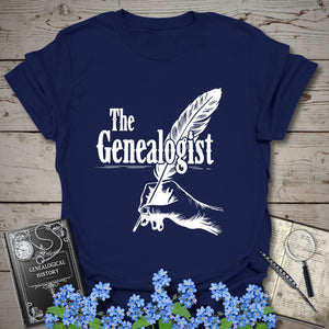 The Genealogist T-Shirt in Navy by Genealogy Keepsakes