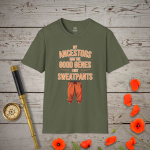 The Good Genes T-Shirt in Military Green by Genealogy Keepsakes