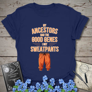 The Good Genes T-Shirt in Navy by Genealogy Keepsakes