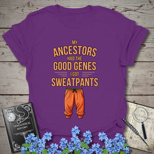 The Good Genes T-Shirt in Purple by Genealogy Keepsakes
