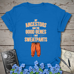 The Good Genes T-Shirt in Royal by Genealogy Keepsakes