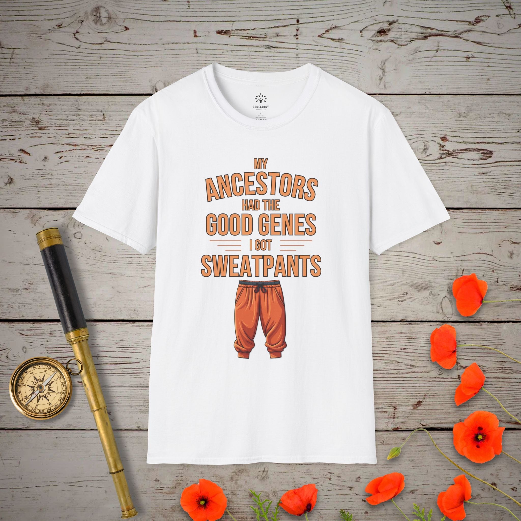 The Good Genes T-Shirt in White by Genealogy Keepsakes