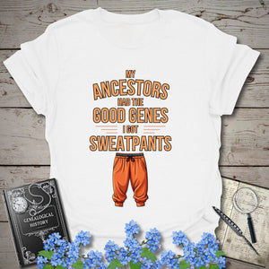 The Good Genes T-Shirt in White by Genealogy Keepsakes