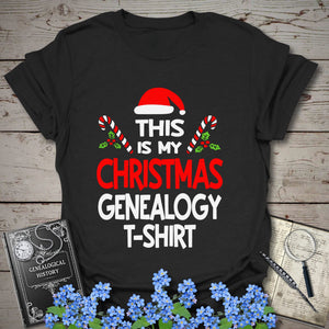 This Is My Christmas Genealogy T-Shirt in Black by Genealogy Keepsakes