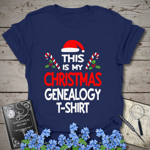 This Is My Christmas Genealogy T-Shirt in Navy by Genealogy Keepsakes