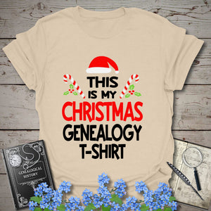 This Is My Christmas Genealogy T-Shirt in Sand by Genealogy Keepsakes
