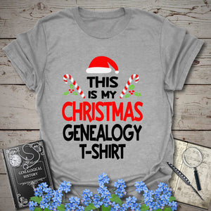 This Is My Christmas Genealogy T-Shirt in Sport Grey by Genealogy Keepsakes