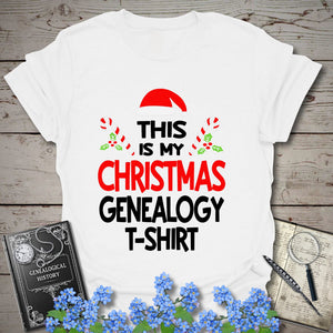 This Is My Christmas Genealogy T-Shirt in White by Genealogy Keepsakes